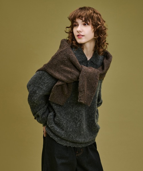 WETTEMPT（ウィテンプト）の「BRUSHED SHAGGY KNIT POLO / ブラッシュ