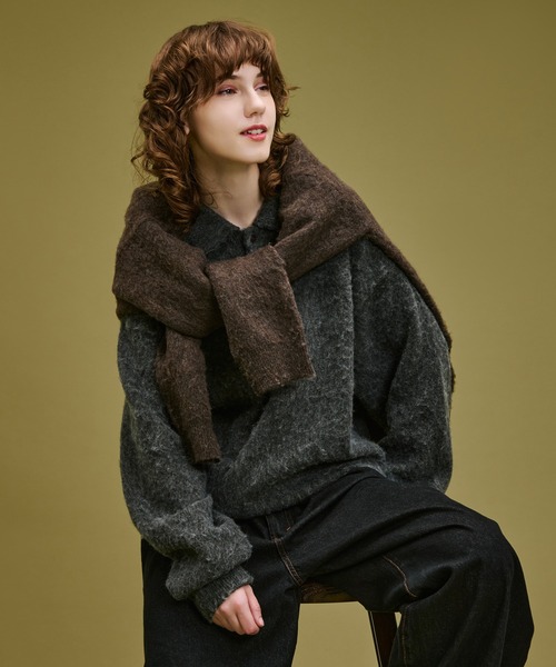 BRUSHED SHAGGY KNIT POLO / ブラッシュドシャギーニットポロ（ニット