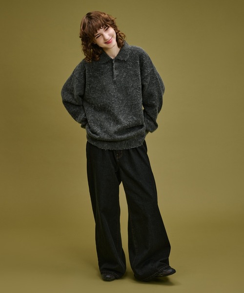 WETTEMPT(ウィテンプト)の「BRUSHED SHAGGY KNIT POLO / ブラッシュドシャギーニットポロ(ニット/セーター・メンズ・ブラウン/チャコールグレー・SMALL/MEDIUM/LARGE)」の10枚目の写真