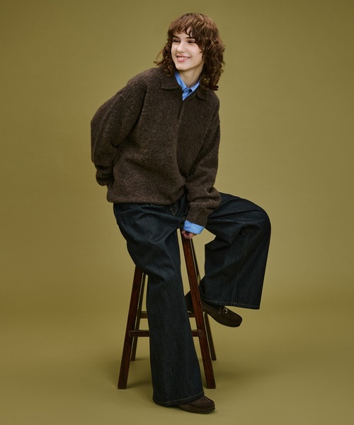 BRUSHED SHAGGY KNIT POLO / ブラッシュドシャギーニットポロ（ニット