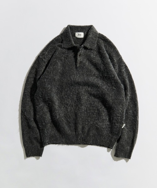 WETTEMPT(ウィテンプト)の「BRUSHED SHAGGY KNIT POLO / ブラッシュドシャギーニットポロ(ニット/セーター・メンズ・ブラウン/チャコールグレー・SMALL/MEDIUM/LARGE)」の3枚目の写真