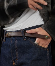 HTC | HTC/エイチティーシー 25TH 1POINT END FLOWER TQ 0.75 アンティーク加工 スタッズ レザーベルト(ベルト)