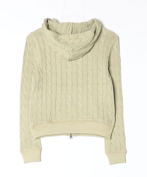 ケーブルニット コットン フルジップ フーディ（ニット/セーター