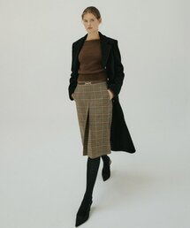 FRENCH CHECK WOOL SK_BROWN