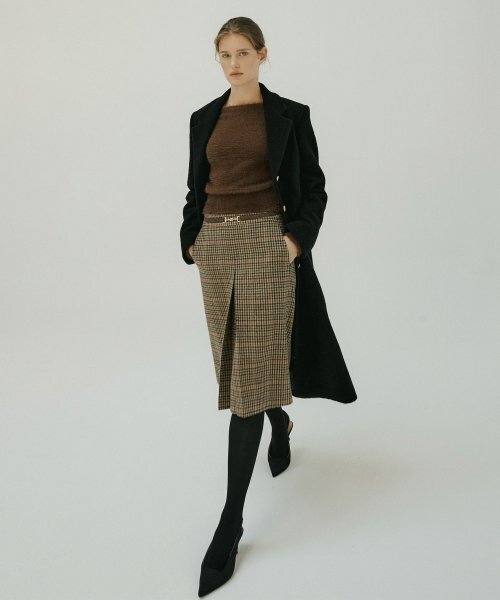 OCTETTE(オテット)の「FRENCH CHECK WOOL SK_BROWN(スカート・レディース・その他・MEDIUM)」の1枚目の写真