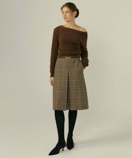 OCTETTE(オテット)の「FRENCH CHECK WOOL SK_BROWN(スカート・レディース・その他・MEDIUM)」の2枚目の写真