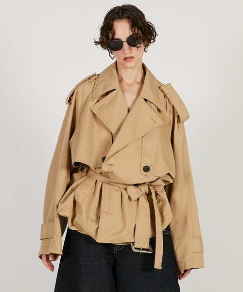 PRANK PROJECT(プランクプロジェクト)の「バルーンヘムトレンチ / Balloon Hem Trench(トレンチコート・レディース・チャコールグレー/ベージュ・FREE)」の9枚目の写真