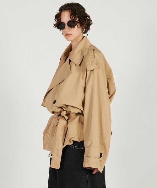 PRANK PROJECT(プランクプロジェクト)の「バルーンヘムトレンチ / Balloon Hem Trench(トレンチコート・レディース・チャコールグレー/ベージュ・FREE)」の10枚目の写真