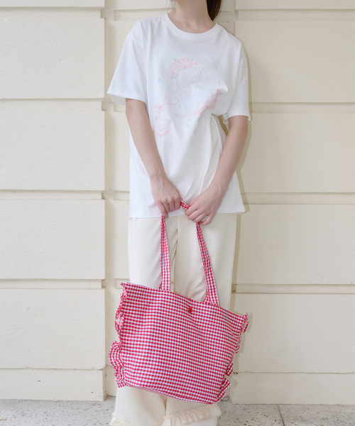 ALKI ALKA(アルキアルカ)の「Ruffle Trim Bag (Red)(ショルダーバッグ・レディース・レッド・FREE)」の5枚目の写真
