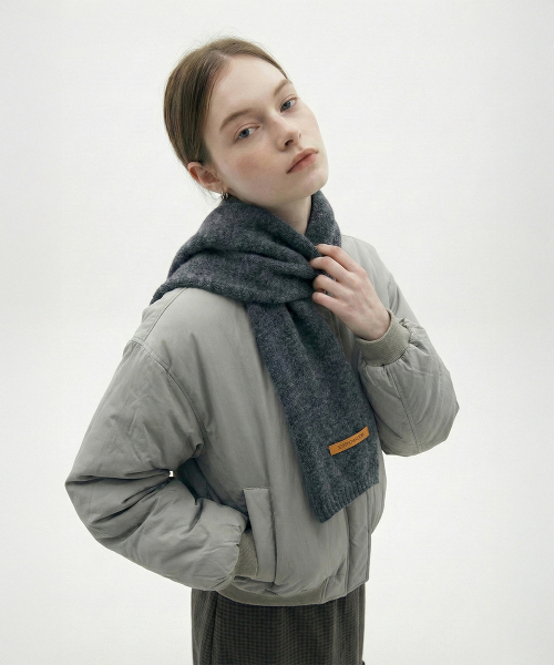 Contemporary Australian Wool 100 Muffler Charcoal