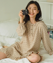 PALAN（パラン）の「Sophia Cotton Frill One-Piece Pajamas（ルームウェア/パジャマ）」