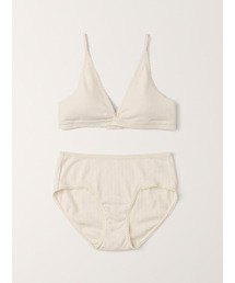 SOOPUI（スープイ）の「[SET] Triangle Punching Organic Bra & Panties - Natural（ブラ&ショーツ）」