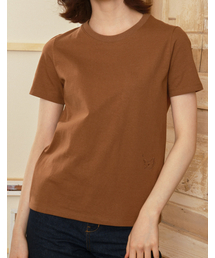 Organic embroidery T-shirt (Brown Cottage)