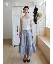Momo Long Skirt  Sky Check