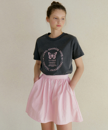 GENA FLARE EMBROIDERY MINI SKIRT CANDY PINK