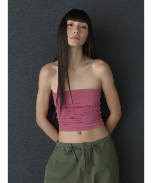 VISUS(ヴィスシュ)の「Wrinkle Tube Top_Pink(Tシャツ/カットソー・レディース・その他・SMALL/MEDIUM)」の1枚目の写真