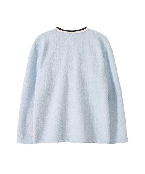 youthbath(ユースバース)の「V-Neck Lace Knit Long Sleeve_Light Blue Horse(Tシャツ/カットソー・レディース・その他・MEDIUM/SMALL)」の2枚目の写真