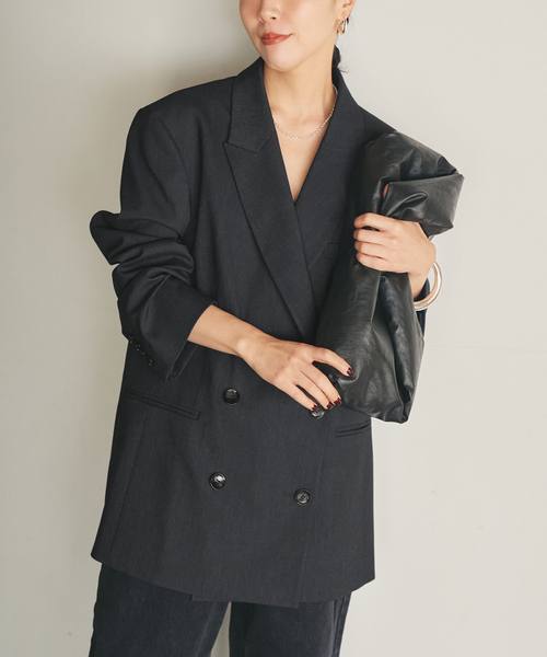 plage（プラージュ）の「mannish ジャケット（テーラードジャケット・レディース・ブラック/チャコールグレー・36/38）」の20枚目の写真