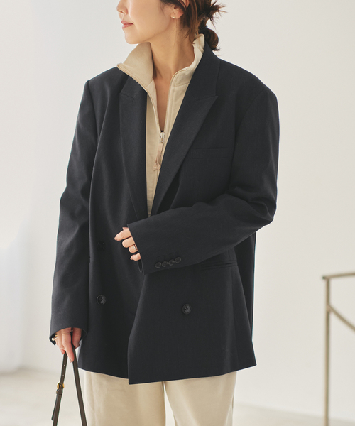 plage(プラージュ)の「mannish ジャケット(テーラードジャケット・レディース・ブラック/チャコールグレー・36/38)」の6枚目の写真