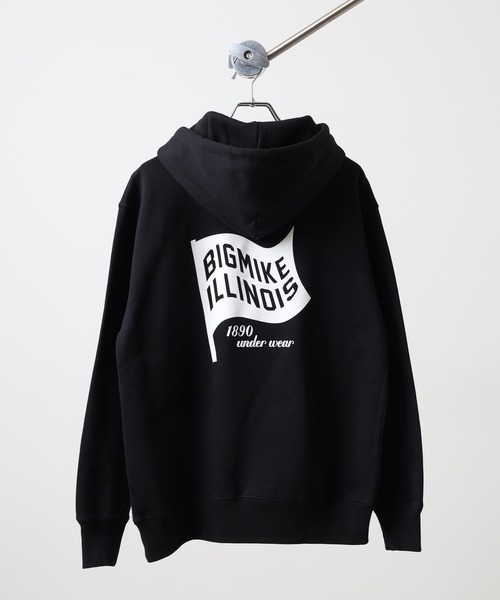 BIG MIKE(ビッグマイク)の「BIGMIKE 裏毛 プリント長袖パーカー/フーディー(パーカー・レディース・グリーン系1/ホワイト/グレー系/ブラック系2/ブラック系1/ブラック系/ブラック/アッシュグレー/杢グレー/グリーン/グリーン系・XL/L/M)」の20枚目の写真