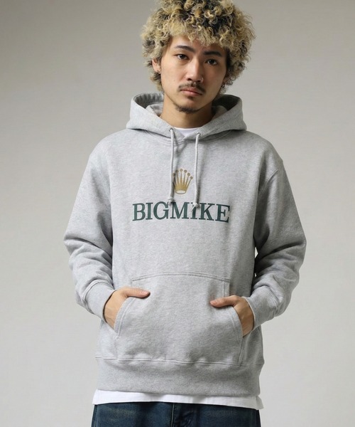 BIG MIKE(ビッグマイク)の「BIGMIKE 裏毛 プリント長袖パーカー/フーディー(パーカー・レディース・グリーン系1/ホワイト/グレー系/ブラック系2/ブラック系1/ブラック系/ブラック/アッシュグレー/杢グレー/グリーン/グリーン系・XL/L/M)」の15枚目の写真