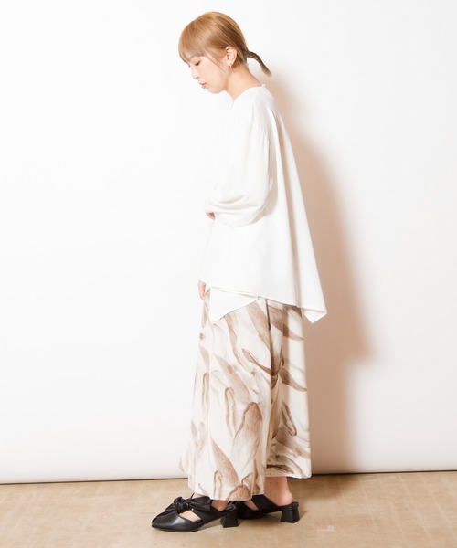 OSMOSIS（オズモーシス）の「アシンメトリーレース切替ブラウス（シャツ/ブラウス・レディース・ライトベージュ/ブラック/ホワイト・ONE SIZE）」の13枚目の写真