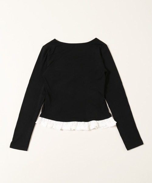 PHILLY(フィリー)の「ヘンリーレースレイヤードトップス(Tシャツ/カットソー・レディース・ブラック/グレー/ホワイト・FREE)」の20枚目の写真