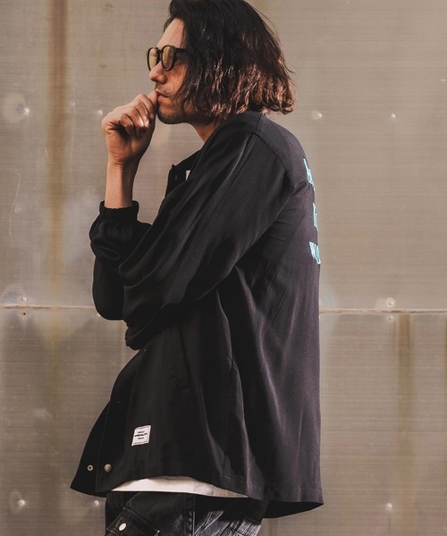 WONDER WALL MOTEL（ワンダーウォールモーテル）の「mj11320-EMBROIDERY COATCH JACKET コーチジャケット(26SSJK005)（ブルゾン・メンズ・ブラック/グリーン・M/S/XL/L）」の3枚目の写真
