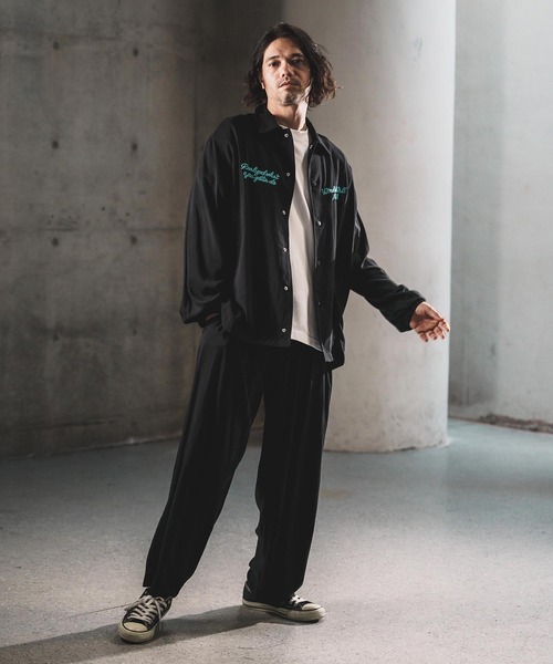 WONDER WALL MOTEL（ワンダーウォールモーテル）の「mj11320-EMBROIDERY COATCH JACKET コーチジャケット(26SSJK005)（ブルゾン・メンズ・ブラック/グリーン・M/S/XL/L）」の8枚目の写真