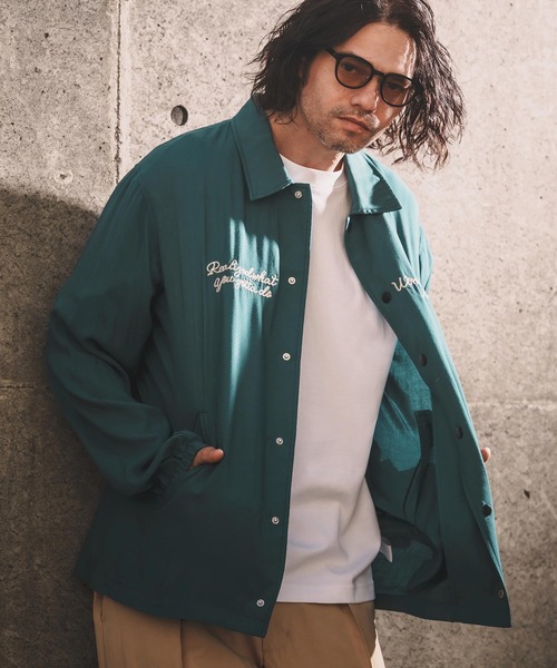 WONDER WALL MOTEL（ワンダーウォールモーテル）の「mj11320-EMBROIDERY COATCH JACKET コーチジャケット(26SSJK005)（ブルゾン・メンズ・ブラック/グリーン・M/S/XL/L）」の10枚目の写真