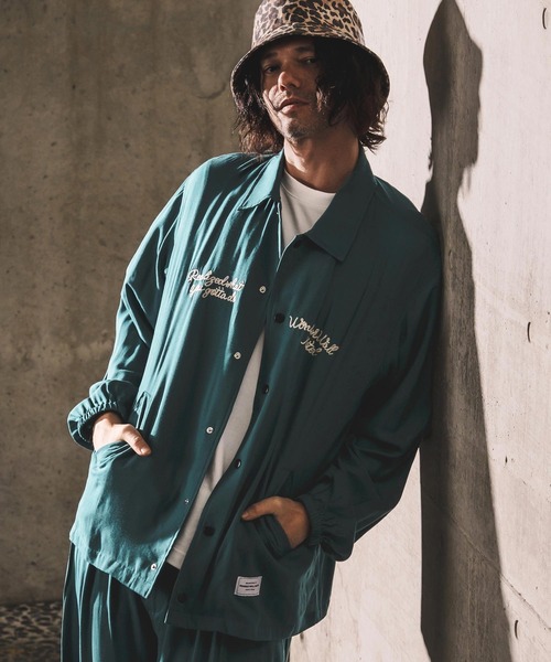 WONDER WALL MOTEL（ワンダーウォールモーテル）の「mj11320-EMBROIDERY COATCH JACKET コーチジャケット(26SSJK005)（ブルゾン・メンズ・ブラック/グリーン・M/S/XL/L）」の13枚目の写真