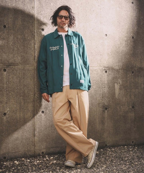 WONDER WALL MOTEL（ワンダーウォールモーテル）の「mj11320-EMBROIDERY COATCH JACKET コーチジャケット(26SSJK005)（ブルゾン・メンズ・ブラック/グリーン・M/S/XL/L）」の14枚目の写真