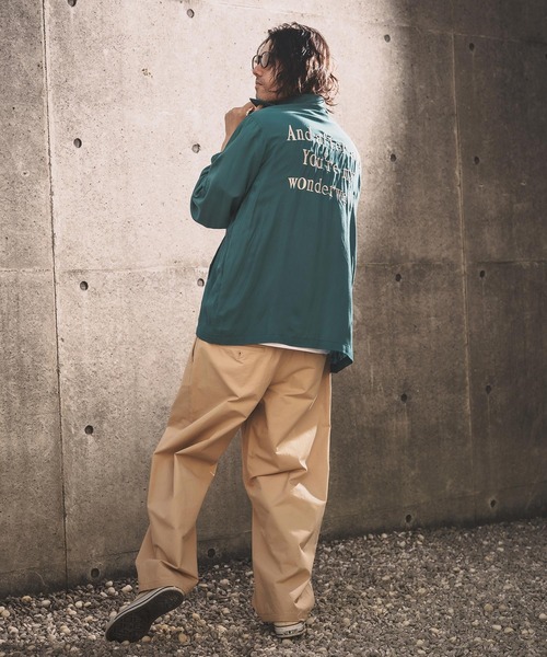 WONDER WALL MOTEL（ワンダーウォールモーテル）の「mj11320-EMBROIDERY COATCH JACKET コーチジャケット(26SSJK005)（ブルゾン・メンズ・ブラック/グリーン・M/S/XL/L）」の15枚目の写真