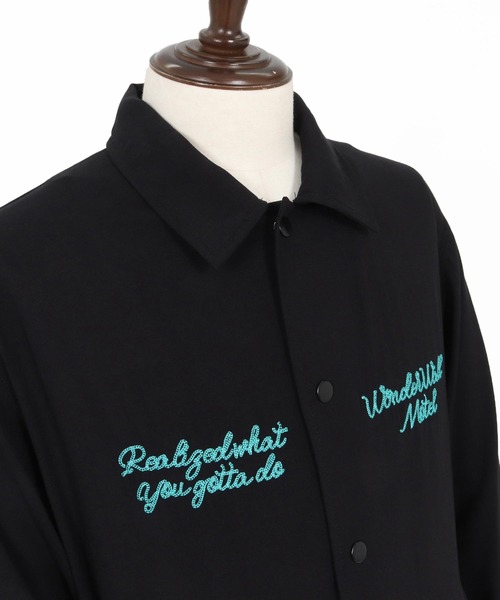 WONDER WALL MOTEL（ワンダーウォールモーテル）の「mj11320-EMBROIDERY COATCH JACKET コーチジャケット(26SSJK005)（ブルゾン・メンズ・ブラック/グリーン・M/S/XL/L）」の22枚目の写真