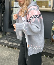 Loco Ocean（ロコオーシャン）の「ノルディック柄ゆるもこフードニット（ニット/セーター）」