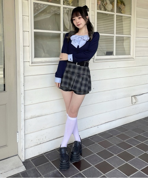abc une face(アーベーセーアンフェイス)の「リボンレイヤードトップス(Tシャツ/カットソー・レディース・ブラック/ブラック系その他/ネイビー/ホワイト/ピンク・FREE)」の17枚目の写真