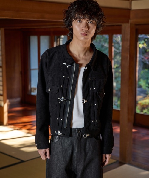 kutir（クティール）の「FIREMAN STUDS DESIGN ASSORTED SHORT JACKET／ファイヤーマンスタッズデザインアソートショートジャケット（デニムジャケット・メンズ・ブラウン/ブラック/ブラック系/インディゴブルー・MEDIUM/LARGE）」の13枚目の写真