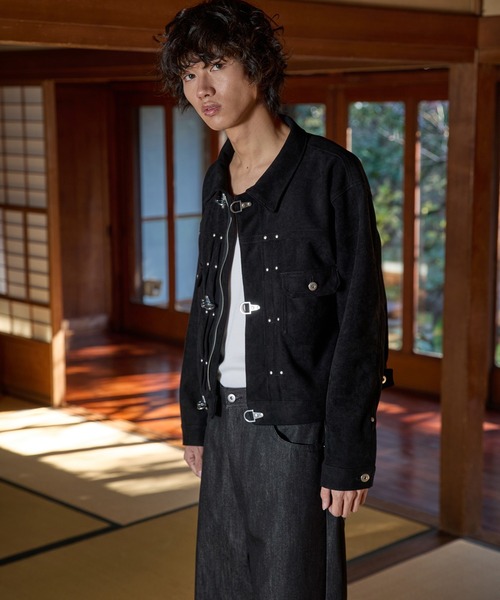 kutir（クティール）の「FIREMAN STUDS DESIGN ASSORTED SHORT JACKET／ファイヤーマンスタッズデザインアソートショートジャケット（デニムジャケット・メンズ・ブラウン/ブラック/ブラック系/インディゴブルー・MEDIUM/LARGE）」の14枚目の写真