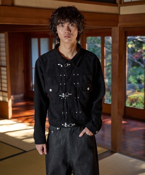 kutir（クティール）の「FIREMAN STUDS DESIGN ASSORTED SHORT JACKET／ファイヤーマンスタッズデザインアソートショートジャケット（デニムジャケット・メンズ・ブラウン/ブラック/ブラック系/インディゴブルー・MEDIUM/LARGE）」の15枚目の写真