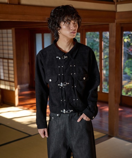 kutir（クティール）の「FIREMAN STUDS DESIGN ASSORTED SHORT JACKET／ファイヤーマンスタッズデザインアソートショートジャケット（デニムジャケット・メンズ・ブラウン/ブラック/ブラック系/インディゴブルー・MEDIUM/LARGE）」の16枚目の写真