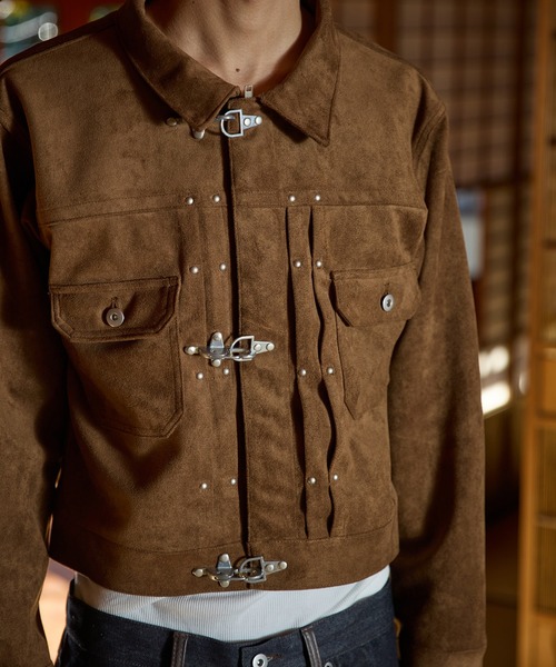 kutir（クティール）の「FIREMAN STUDS DESIGN ASSORTED SHORT JACKET／ファイヤーマンスタッズデザインアソートショートジャケット（デニムジャケット・メンズ・ブラウン/ブラック/ブラック系/インディゴブルー・MEDIUM/LARGE）」の21枚目の写真