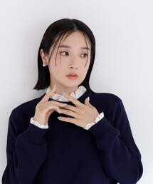 NATURAL BEAUTY BASIC | ◇レースフリルドッキングニット(ニット/セーター)