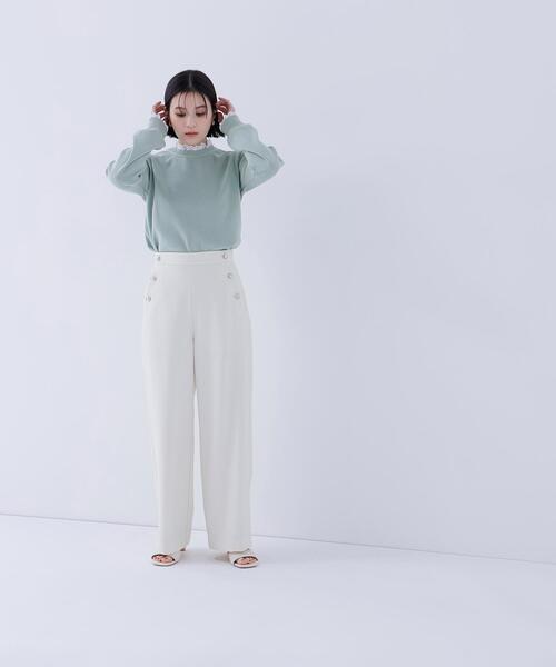 NATURAL BEAUTY BASIC（ナチュラルビューティーベーシック）の「◇レースフリルドッキングニット（ニット/セーター・レディース・ライトグリーン/ネイビー/グレー/オフホワイト・FREE）」の19枚目の写真