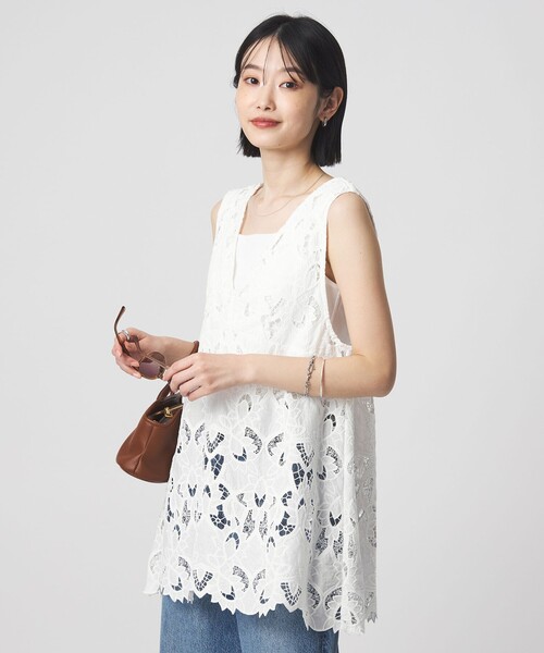 green label relaxing レース ノースリーブブラウス レース ノースリーブ ブラウス（シャツ/ブラウス）｜green label