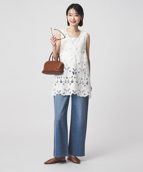 green label relaxing(グリーンレーベルリラクシング)の「レース ノースリーブ ブラウス(シャツ/ブラウス・レディース・ブラック/ホワイト・FREE)」の21枚目の写真