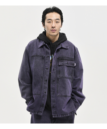 ACID WASHED POCKET SHIRT PURPLE