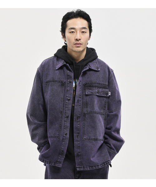 EXTRAORDINARY(エクストラオーディナリー)の「ACID WASHED POCKET SHIRT PURPLE(シャツ/ブラウス・メンズ・その他・M/L/XL)」の1枚目の写真