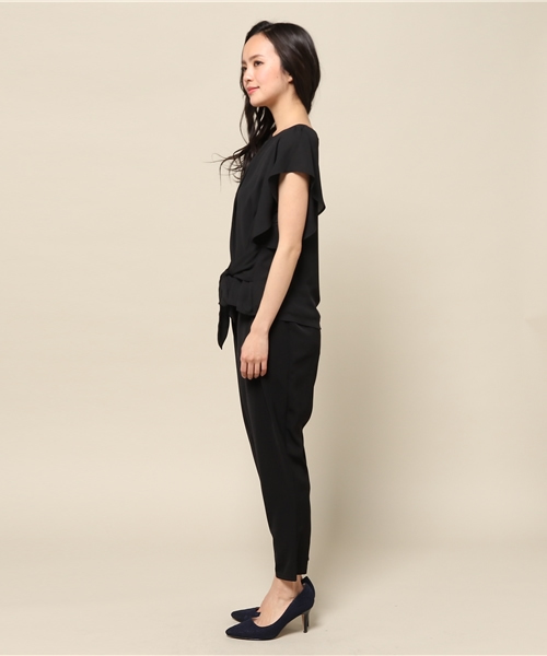 INTERPLANET（インタープラネット）の「シフォンストレッチ袖フリルセットアップ（セットアップ・レディース・ベージュ/ネイビー/ブラック・FREE）」の10枚目の写真