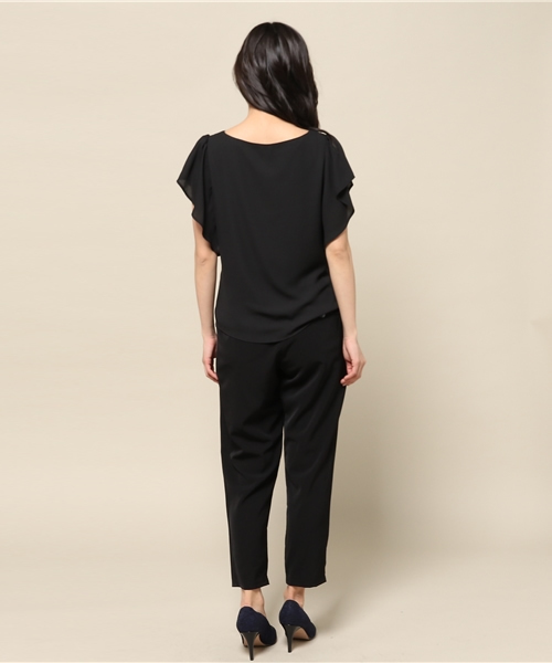 INTERPLANET（インタープラネット）の「シフォンストレッチ袖フリルセットアップ（セットアップ・レディース・ベージュ/ネイビー/ブラック・FREE）」の11枚目の写真