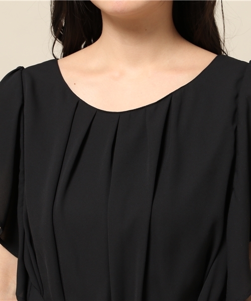 INTERPLANET（インタープラネット）の「シフォンストレッチ袖フリルセットアップ（セットアップ・レディース・ベージュ/ネイビー/ブラック・FREE）」の12枚目の写真